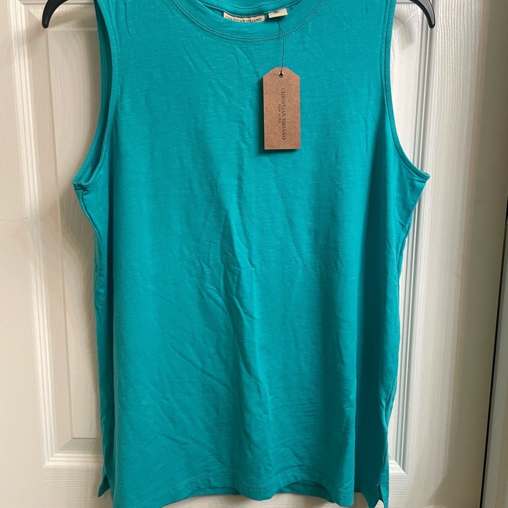 Christian Siriano Turquoise Tank Top